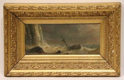 null Henriette GUDIN (1825-1876).

Bateau dans la tempête.

Huile sur panneau, signée...