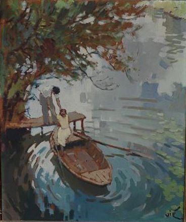 null Gabriel VIE (1888-1973).

De la barque au ponton.

Huile sur panneau, signée...