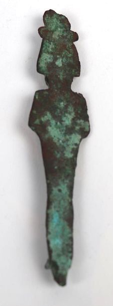 null STATUETTE OSIRIS. Bronze patine vert sombre.

Egypte, Basse Époque.

H_15 c...
