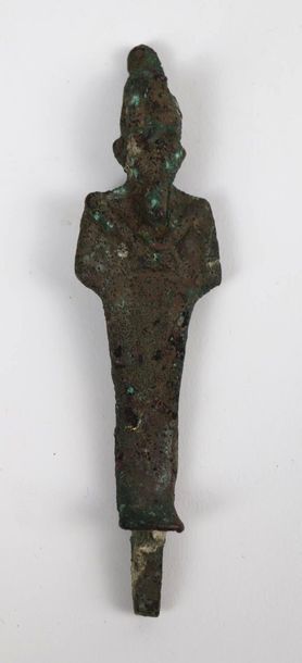 null STATUETTE OSIRIS. Bronze patine verte. 

Égypte, Basse Époque

H_11,5 cm 