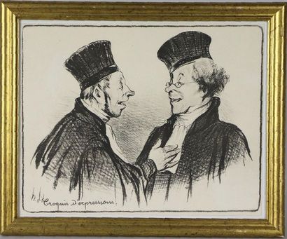 null D'après Honoré Daumier et divers artistes.

Ensemble de gravures encadrées sur...