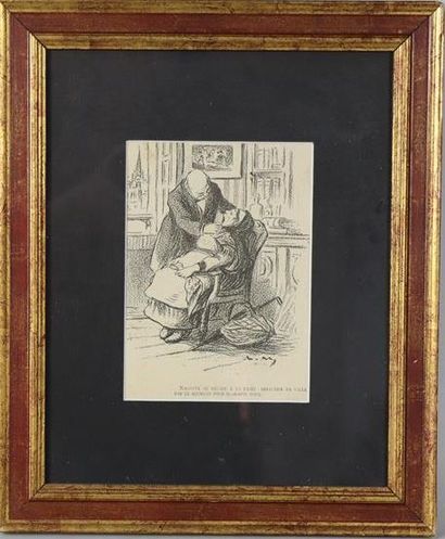 null D'après Honoré Daumier et divers artistes.

Ensemble de gravures encadrées sur...