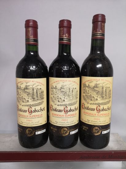 3 bouteilles Ch. GABACHOT - Bordeaux 2003...