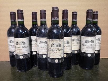 10 bouteilles Château VILLARS - Fronsac 1997...