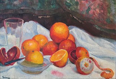 null Angel ZARRAGA ARGÜELLES (1886-1946)
Nature morte aux oranges.
Huile sur toile,...