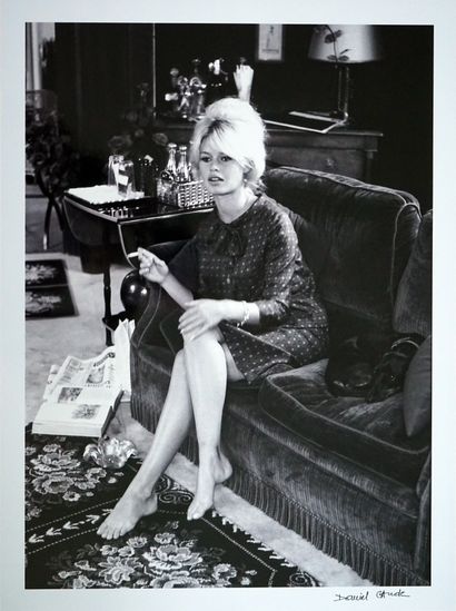 null Brigitte Bardot tirage sur papier argentique, format 60 x 45 cm, signé a l’encre...