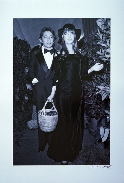 null Serge Gainsbourg et Jane Birkintirage sur papier argentique, format 60x40 cm...