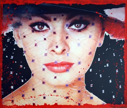 Sophia Loren chapeau Barthettirage sur papier...