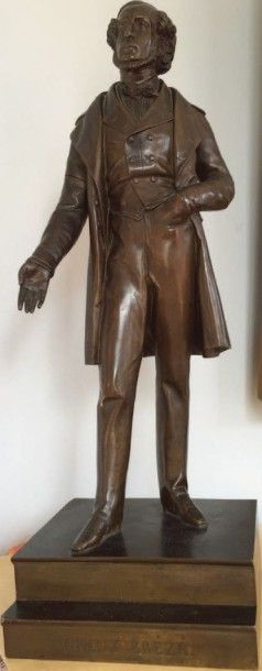 Auguste Jean BARRE (1811-1896) Monsieur DE DREUX BREZE, 1838. bronze à patine brune....
