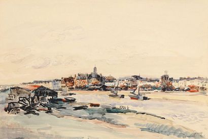 Paul-Elie GERNEZ (1888-1948) 
Paysage de Trouville, 1931.
Aquarelle.
Signée, située...
