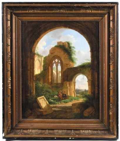 STEYAERT Anton Pieter (1786-1863) Ruines animées.
Huile sur toile signée en bas à...