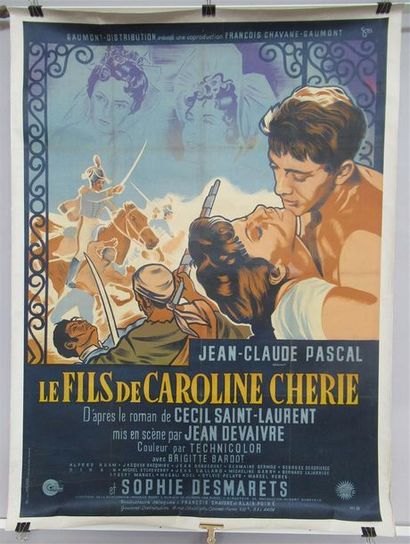 null Affiche de cinéma entoilée "Le Fils de Caroline Chérie" d'après le roman de...