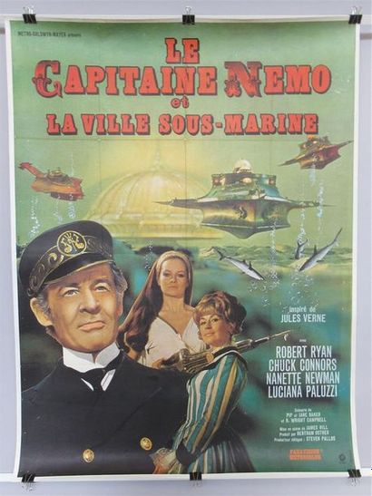 null Jules VERNE - Affiche entoilée "Le Capitaine Némo et la ville sous-marine" Film...