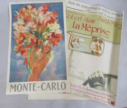 null Lot d'affiches dont : * Monte Carlo par Jean-Gabriel DOMERQUE (restaurée et...