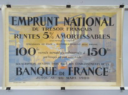 null ALBERT SEBILLE - Affiche entoilée "Emprunt national du trésor français rentes...