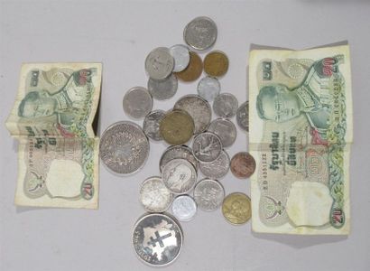 null Ensemble de pièces de monnaie démonétisées dont argent (50 Francs argent et...