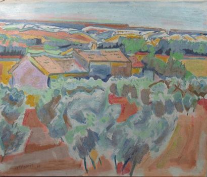 null Paul MAMIE (1914-2000) "Provence Maussane" Technique mixte sur toile signée...