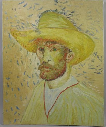 null Henriette SCHUMANN (1911-2002) reproduction de "l homme au chapeau de paille"...