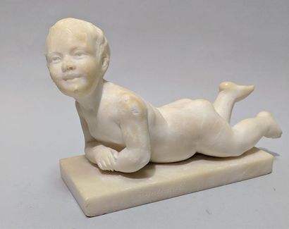 null Giovanni Battista LOMBARDI (1823-1880) "Jeune putti" Sculpture en albâtre signé...
