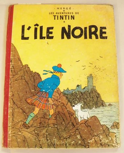 null HERGE / TINTIN - Album "L'Ile Noire" B14 de 1955 avec dos rouge - ME