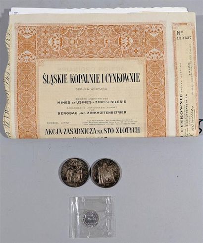 null Deux pièces de 10 Francs argent Hercule - Poids total : 50 g On y joint par...