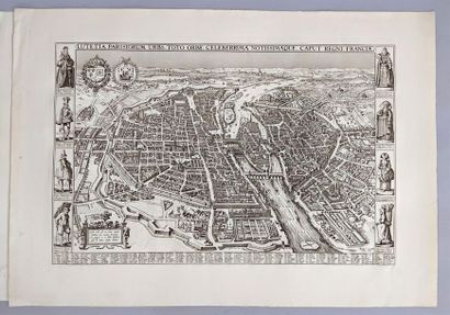 null REUNION DE 3 PLANS dont une gravure du plan de Paris en 1618 et une gravure...