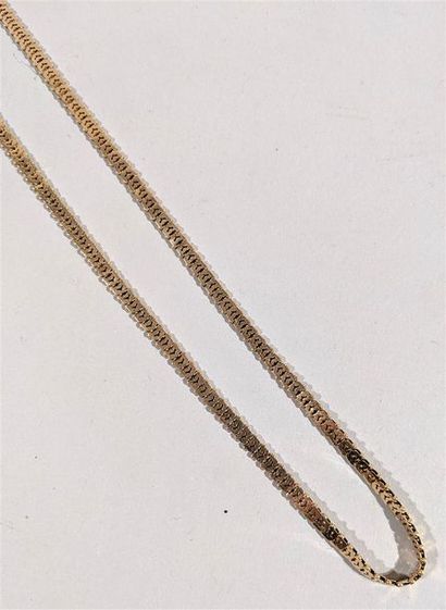 null Collier en or jaune 18K (750/oo) à maillons fantaisie articulés. Poids brut...