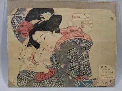 null Estampe Oban tate - TSUKIOKA YOSHITOSHI (1839-1892) aux couleurs délicates d'une...