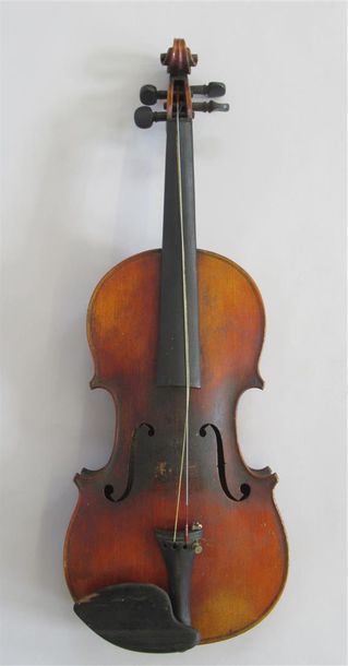 null German School - Whole violin, spruce top, flamed maple barrel, two pieces, ebony...