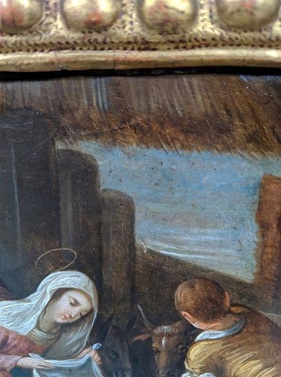 null Ecole italienne du XVIIe siècle, suiveur des BASSANO "L'Adoration des bergers"...