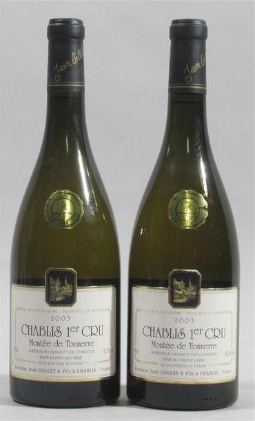 null Deux bouteilles de Chablis 1er cru "Montée de tonnerre" Domaine Jean Collet...