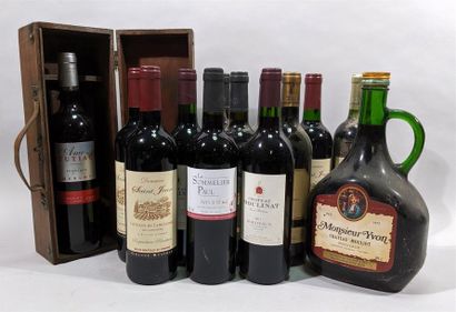 null Lot comprenant 11 bouteilles de vins Bordeaux et du Languedoc dont Medoc, Cote...