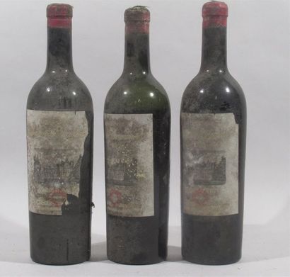 null 3 bouteilles de CHATEAU DESMIRAIL (M. MICHEL propriétaire) - 1928 (1 vidange,...