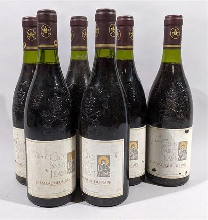 null 6 bouteilles de CLOS SAINT JEAN Châteauneuf du Pâpe - 1990 
