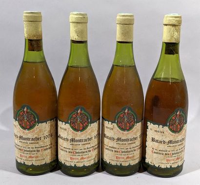 null 4 bouteilles BATARD MONTRACHET 1974 - Pierre MOREY viticulteur (un niveau bas)...