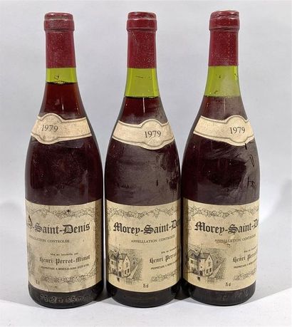 null 3 bouteilles de MOREY SAINT DENIS 1979 - Henri PERROT MINOT propriétaire 