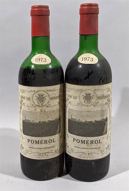 null 2 bouteilles de POMMEROL 1973. Niveau basse épaule et épaule. 