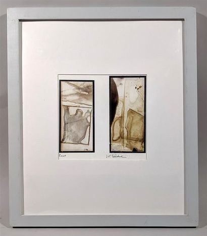 null Jean-Pierre ZENOBEL (né en 1937) "Deux compositions abstraites" Tirages photographiques...