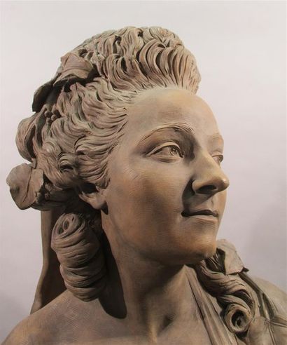 null MERCHI GAETANO (1747-1829) BUSTE en terre cuite très finement modelé représentant...