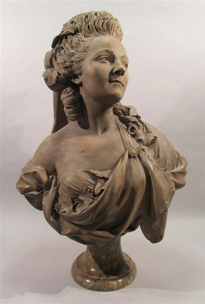 null MERCHI GAETANO (1747-1829) BUSTE en terre cuite très finement modelé représentant...