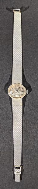 null AZUR - Montre bracelet de dame en or gris 18 K (750/oo), le cadran de forme...