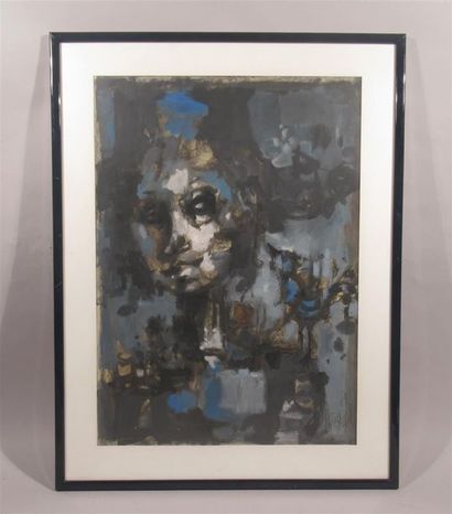 null Philippe GRISEL (1930-1998) "Portrait de jeune femme" Lithographie datée 64...