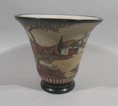 null CIBOURE et Pedro GARCIA DE DIEGO (1904-?) - Vase de forme cratère en faïence...
