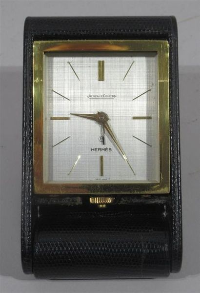 null HERMÈS / JAEGER-LECOULTRE PENDULETTE-RÉVEIL DE VOYAGE HUIT JOURS, dite « Kodak...