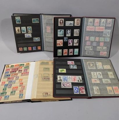 null Collection de dix albums de timbres anciens - France, Belgique, Mauritanie et...
