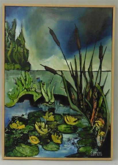 null Serge DAMIENS (25 décembre 1954)
« Le Marais »
Huile sur toile signée en bas...