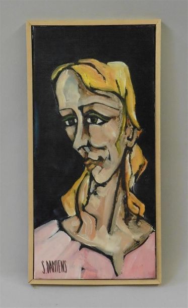 null Serge DAMIENS (25 décembre 1954)
« Portrait »
Huile sur toile signée en bas...