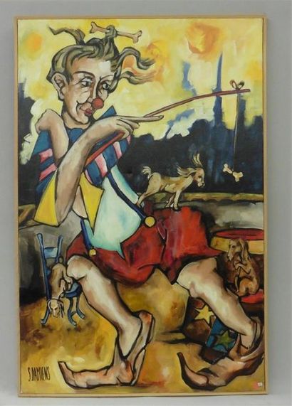 null Serge DAMIENS (25 décembre 1954)
« Dressage »
Huile sur toile signée en bas...