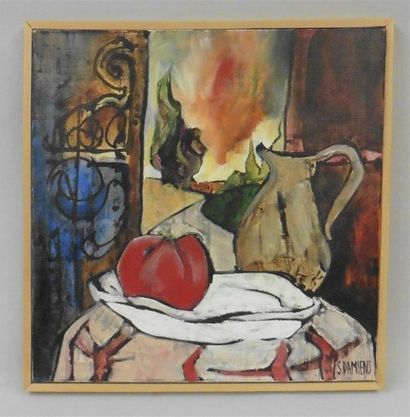 null Serge DAMIENS (25 décembre 1954)
« La Tomate »
Huile sur toile signée en bas...