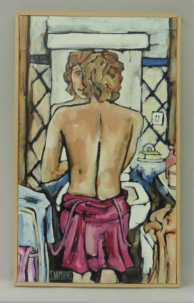 null Serge DAMIENS (25 décembre 1954)
« La Toilette de Martine »
Huile sur toile...